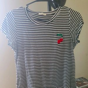 Black and white striped top